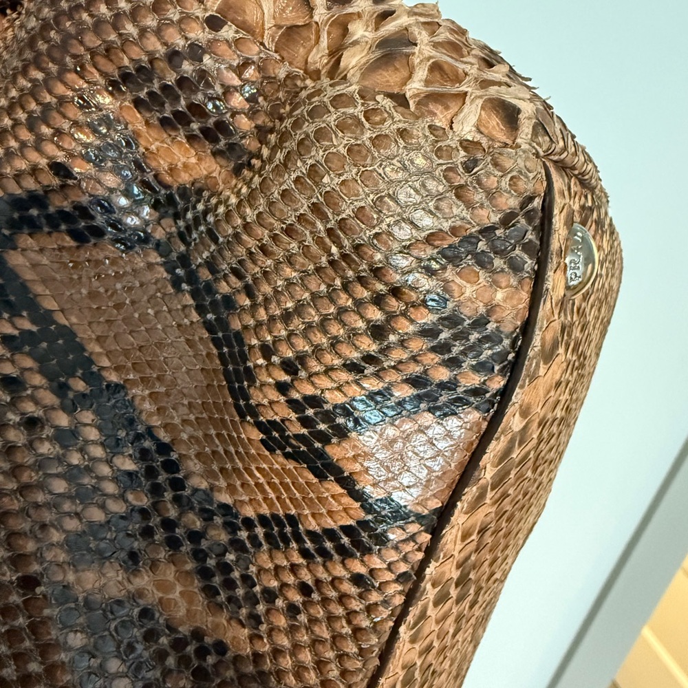 Prada Exotic Python Pitone Large Top Handle Shoul… - image 11